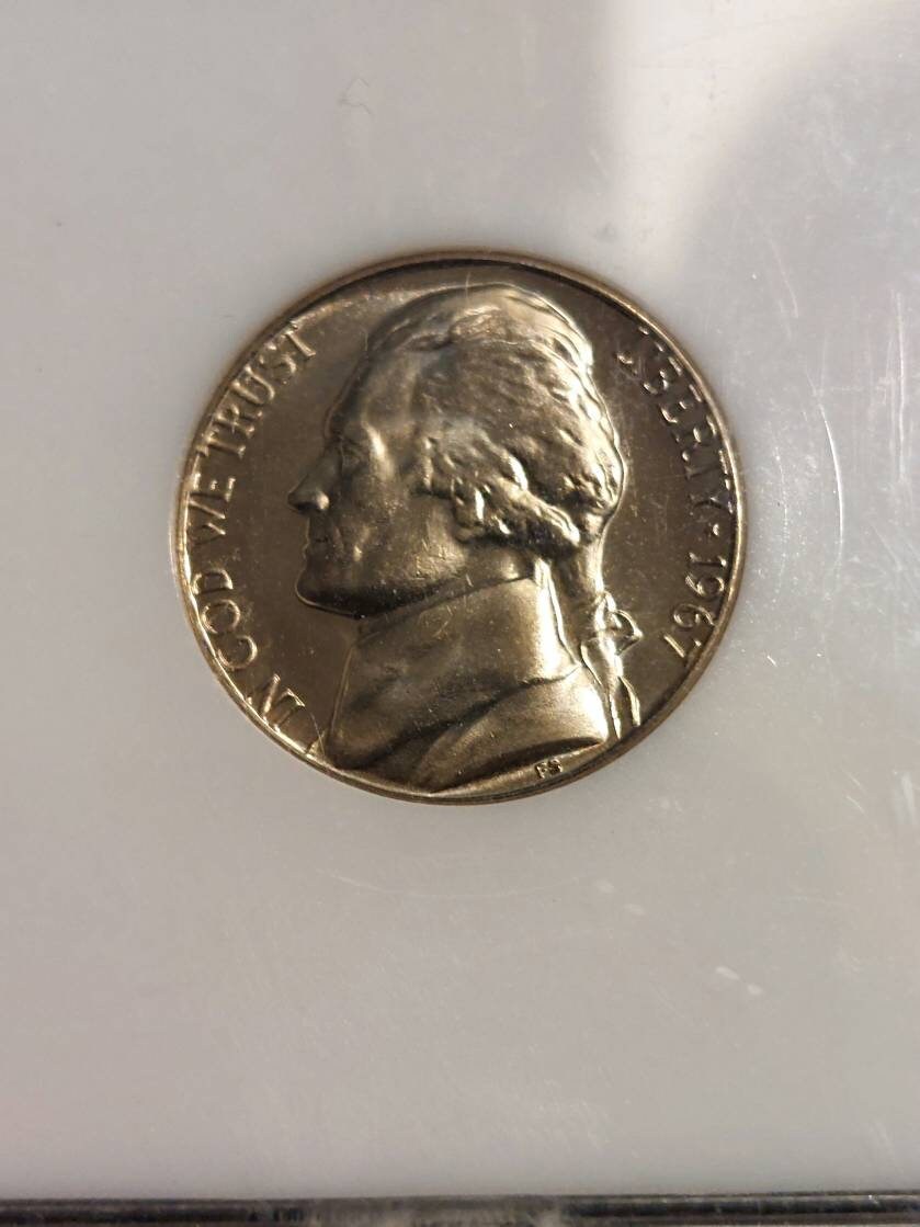 1967 Jefferson nickel, professionally graded ms67 cameo by pci from special mint set, free shipping
