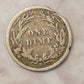1893s barber silver dime, Scarce early date, a good coin. Planchet flaw or post mint damage I don't know..