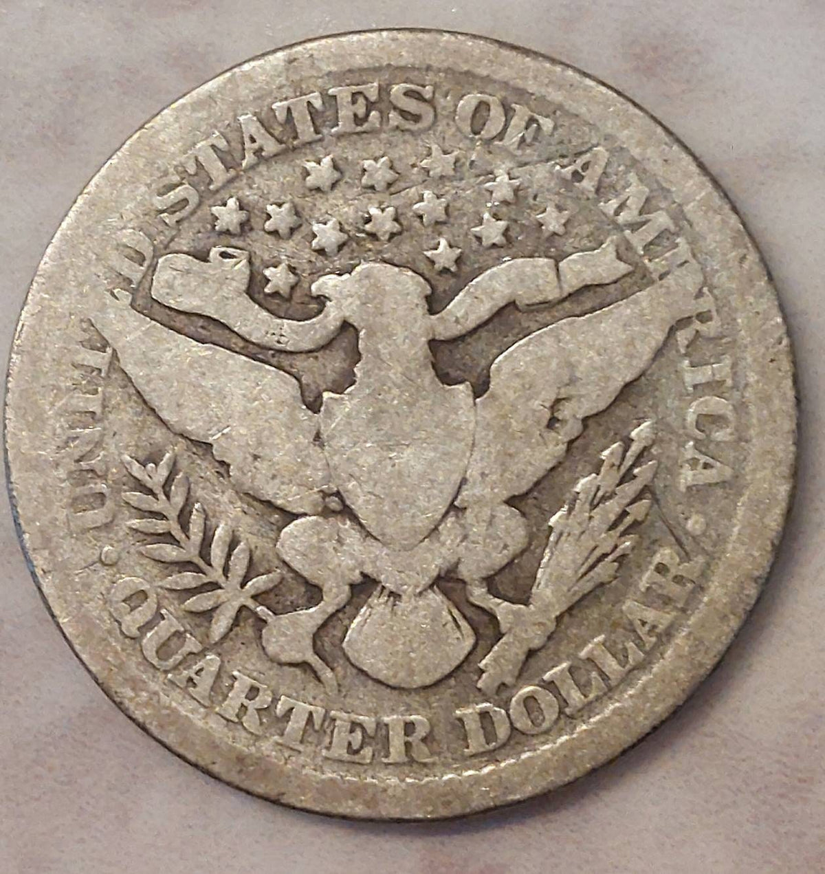 1893p barber silver quarter,  a good coin, early 1800s date
