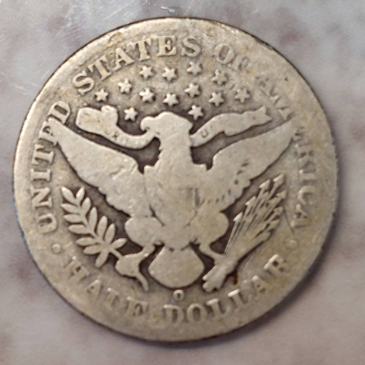 1903o barber silver half dollar coin,  rare new orleans mint good coin