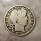 1898p silver barber half dollar,  America antique coin