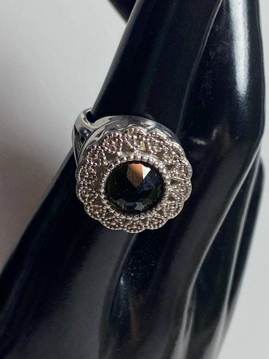 Vintage size 7, sterling silver, chic poison ring 1990s plosion ring, ships free, gifts for her, 10 grams