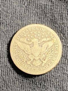 1915d barber silver quarter, antique higher grade us coin  very fine