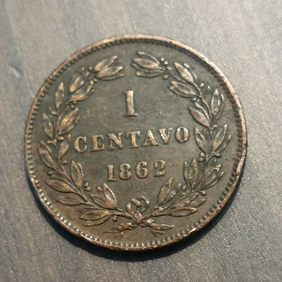 1862 italian copper 2 centisimi coin, high grade antique coin collecting