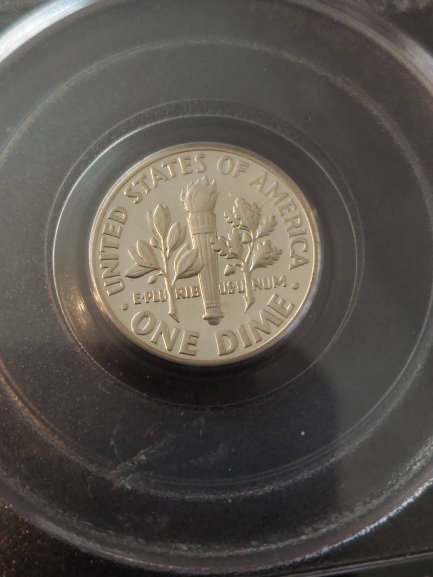 1963 silver Roosevelt dime, graded proof 67 cameo by pcgs in old green holder, us coin collecting