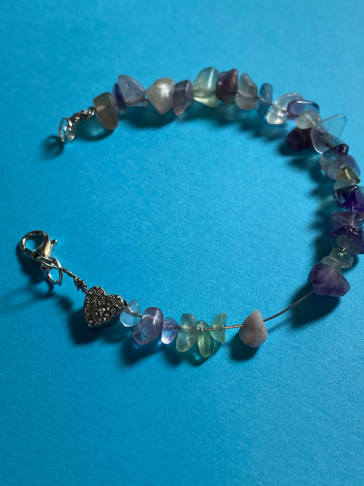 Purple crystal heart bracelet, gifts for her, women's Silver-toned handmade jewelry