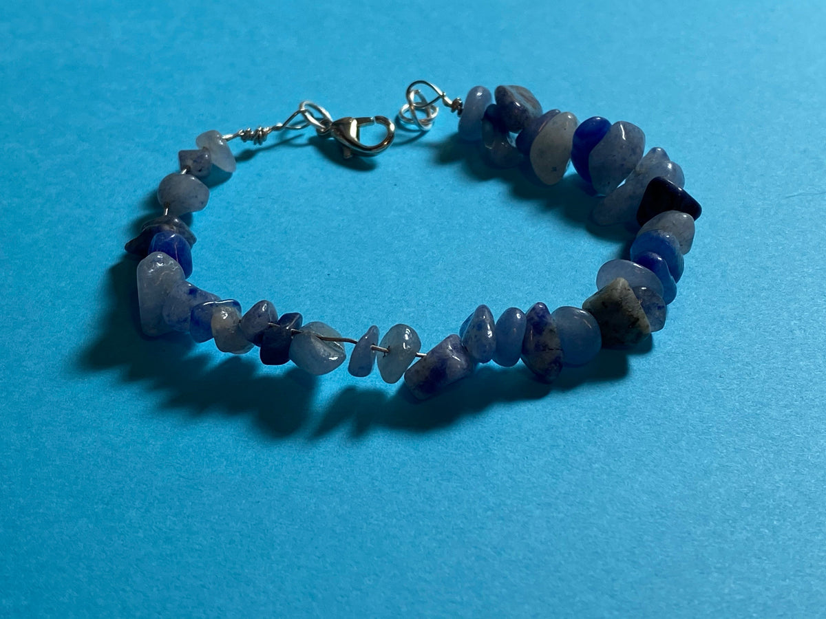 Blue Crystal bracelet,  gifts for her, affordable handmade Silver-tone jewelry