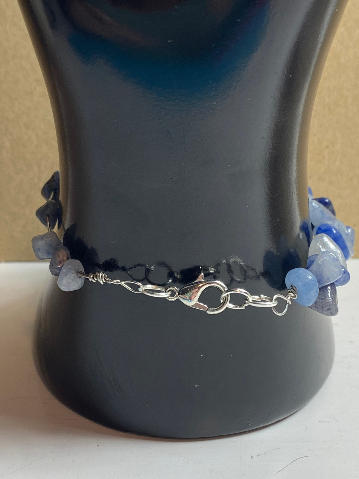 Blue Crystal bracelet,  gifts for her, affordable handmade Silver-tone jewelry