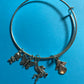 Bangle charm bracelets, women’s jewelry, various designs, homemade,  gifts for her, silver tone