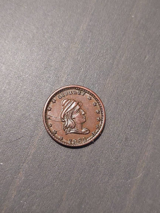 1863 civil war token, indian head design, our army with die cracks, us coin collecting
