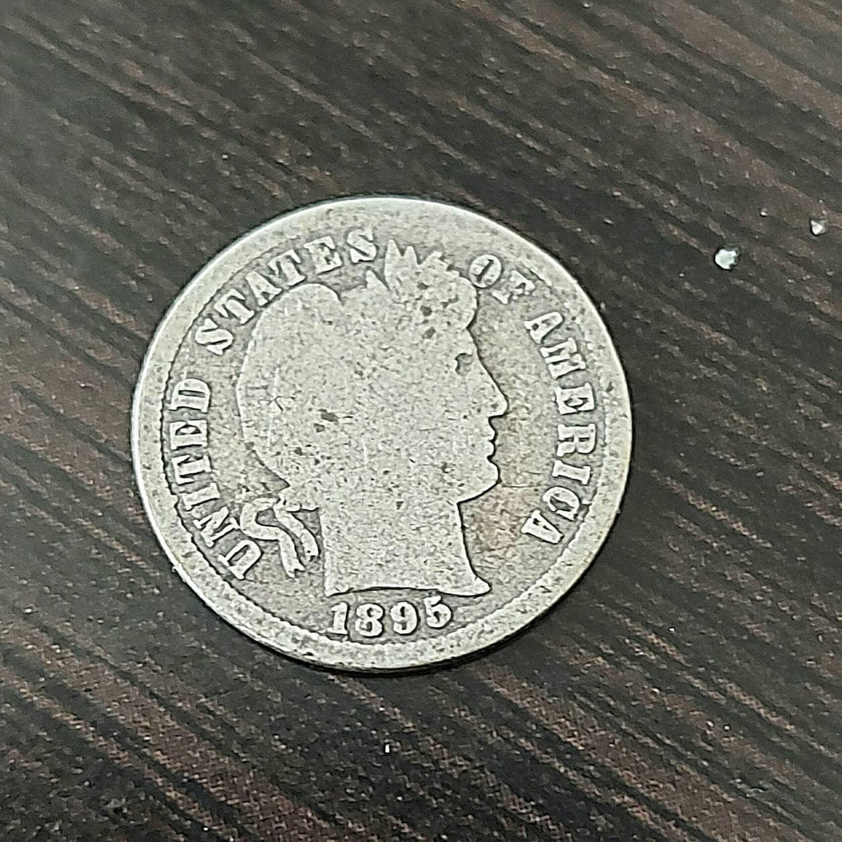 1895s barber silver dime, Scarce key date coin, desirable san Francisco American 1800s coin, gifts for him