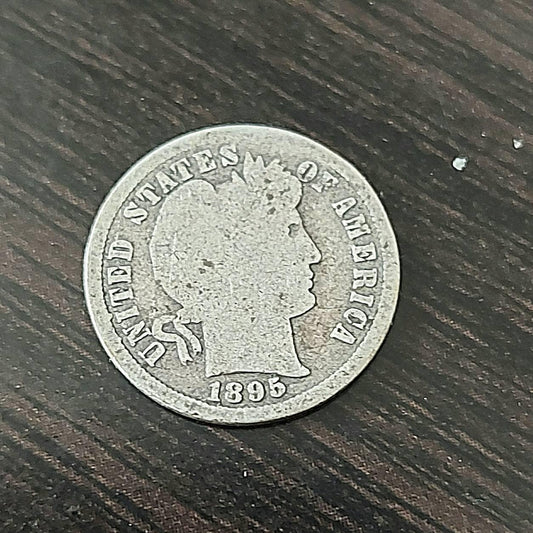 1895s barber silver dime, Scarce key date coin, desirable san Francisco American 1800s coin, gifts for him
