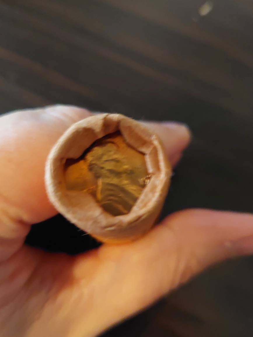 1973 Lincoln penny, original unopened beautiful uncirculated bank roll, bright red original cent, gifts for him, us coin collecting