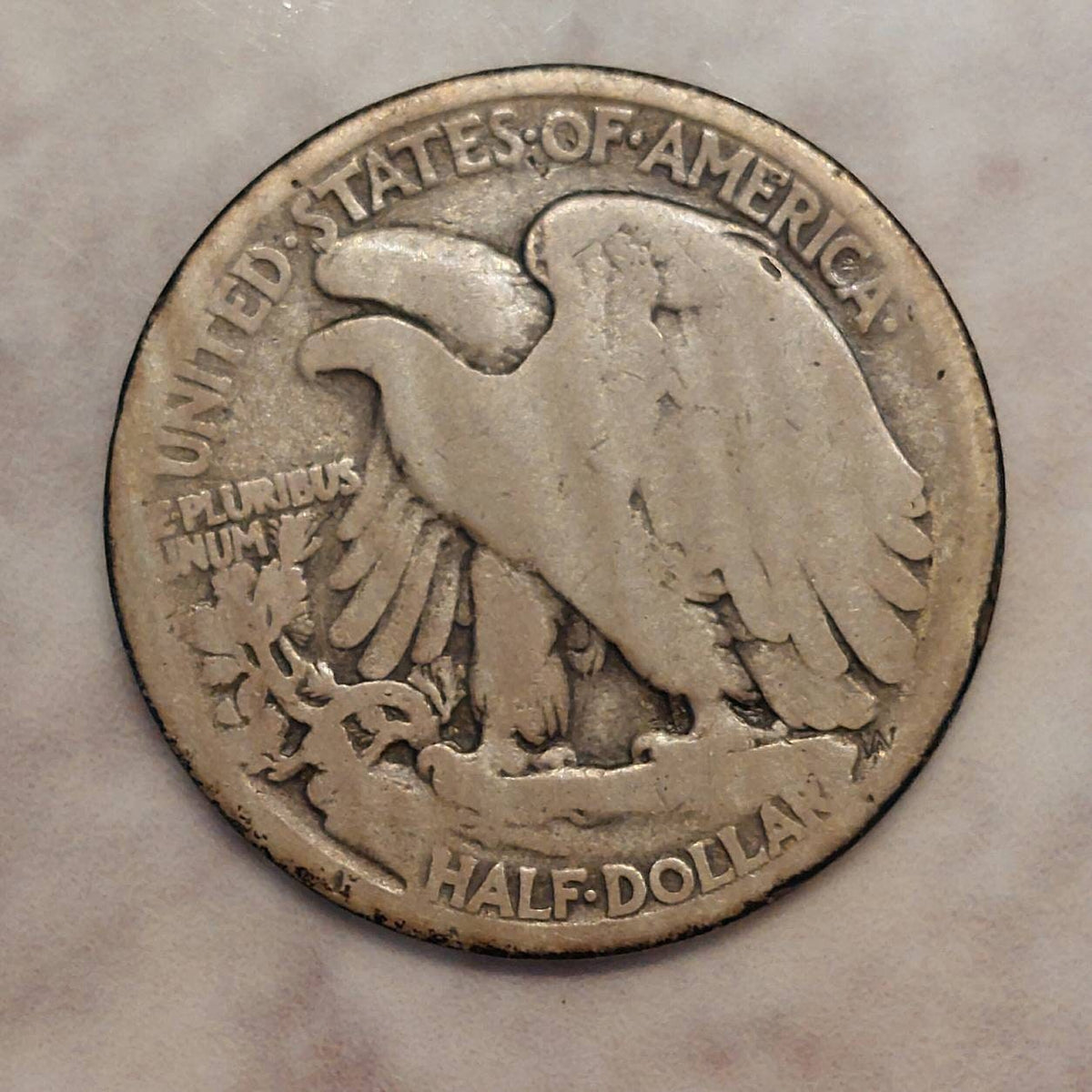 1917d walking liberty silver half dollar, semi key date very good coin 90 percent silver. Ships free!, us coin