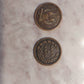 Two 1863 civil war tokens, us coin collecting,  patriotic antique cents