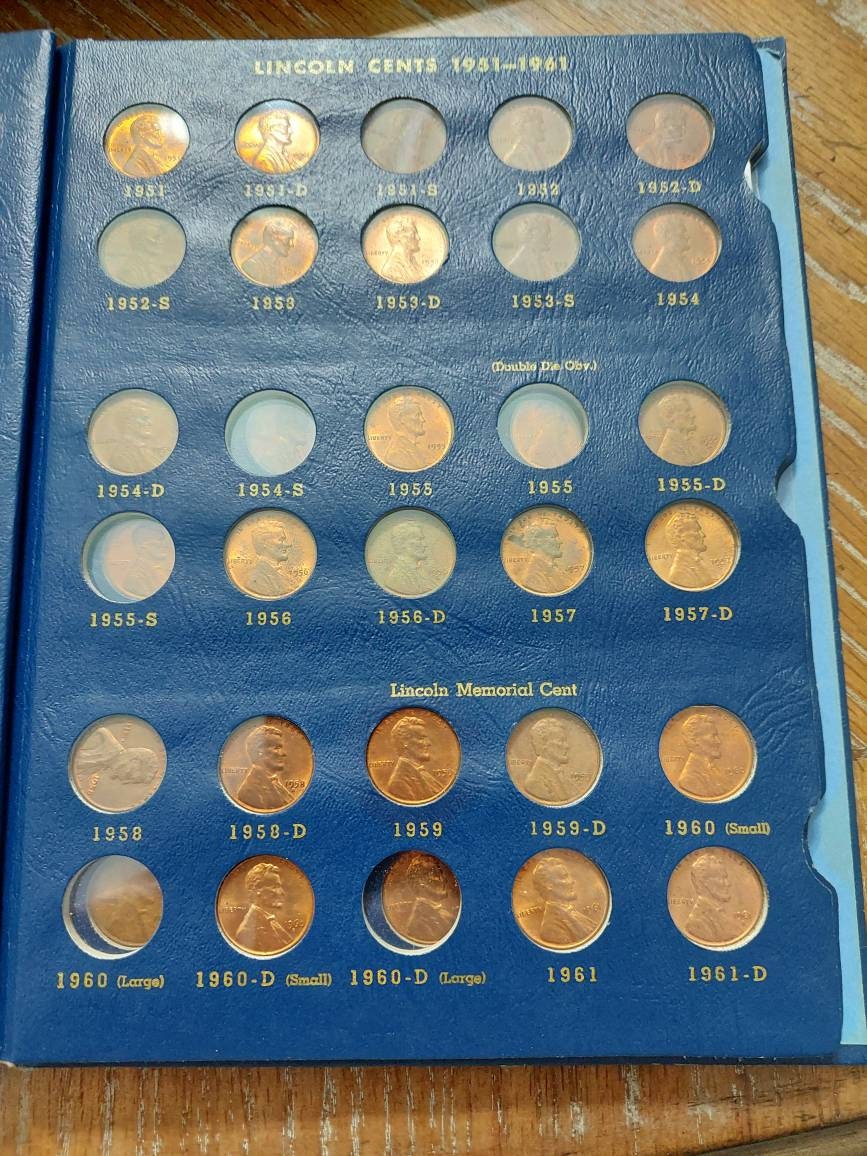 Vintage wheat cent collection, us Lincoln cents, in old 1960s Whitman albulm! Includes 70+ coins read description!