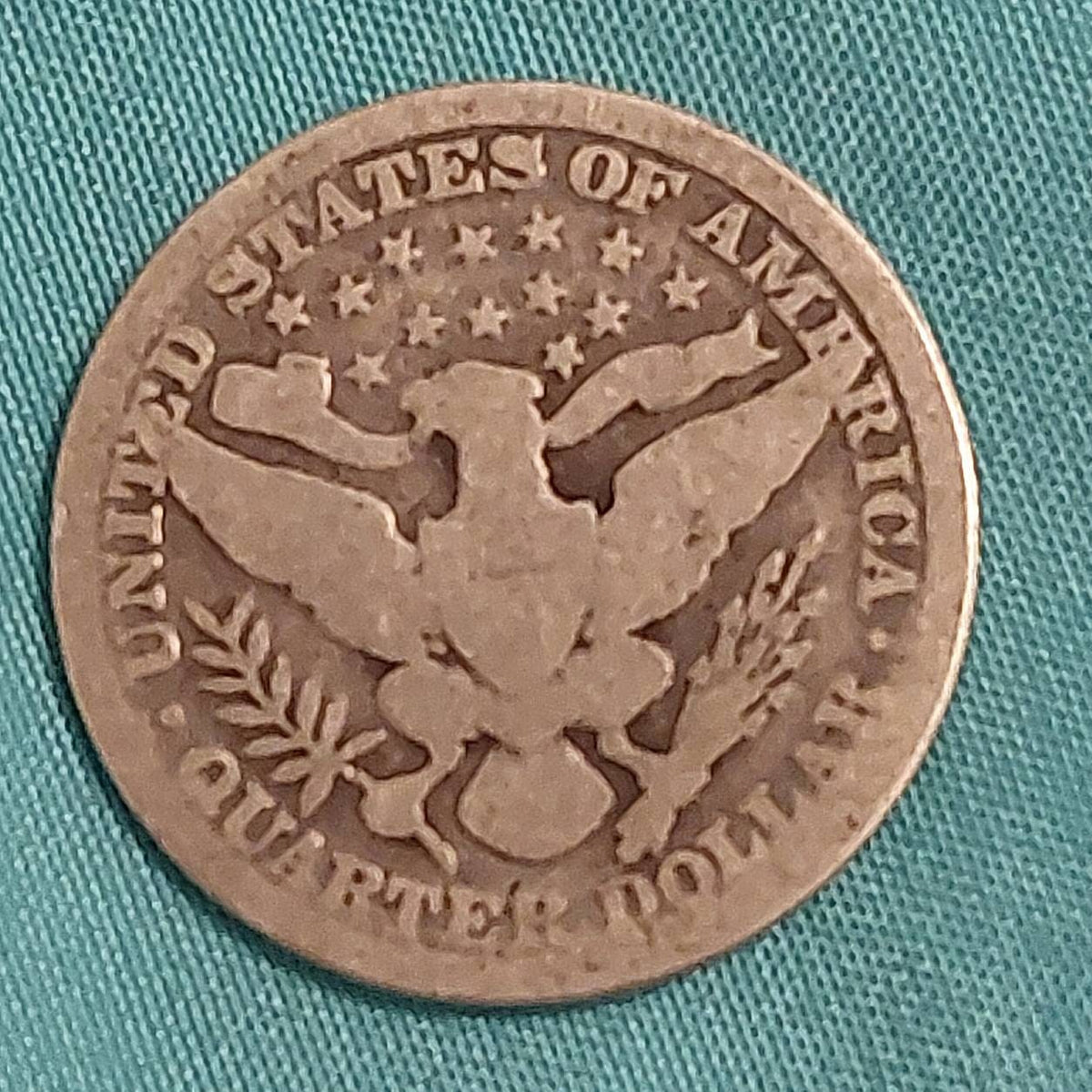 1892p silver barber quarter,  first year of issue good condition