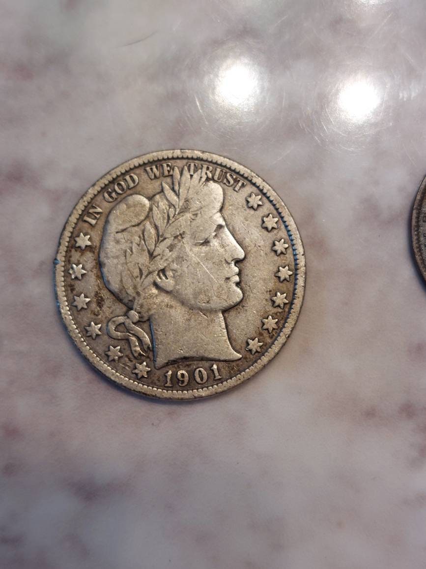 1901 barber silver half dollar, a fine condition better coin,  us coin collecting