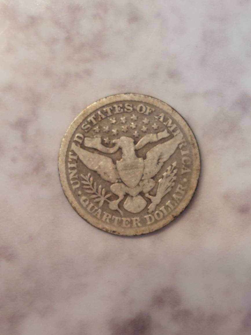 1894p barber silver quarter, good condition 90 percent silver American antique