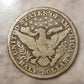 1898p silver barber half dollar,  America antique coin