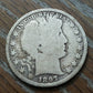 1897p barber silver half dollar, a good coin, better date 1897 50 cent piece