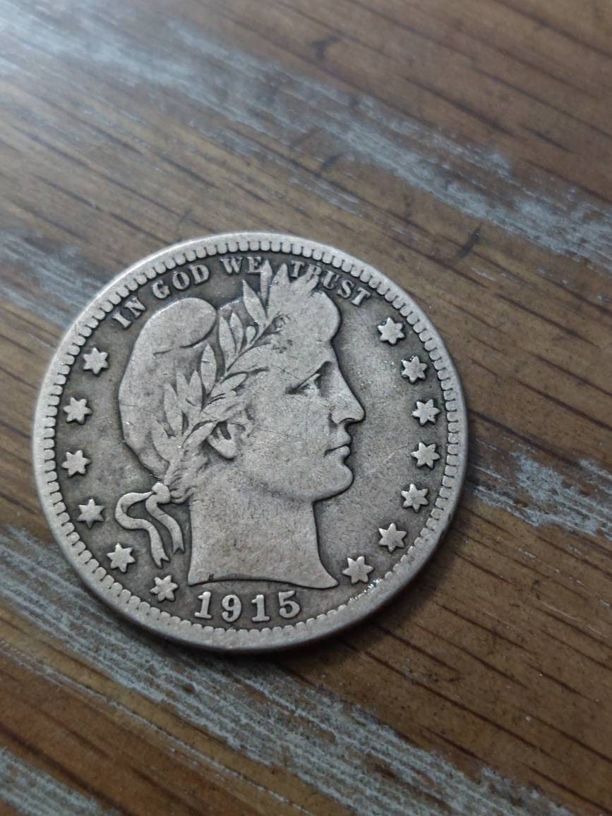 1915d barber silver quarter,  great looking very fine,  us coins
