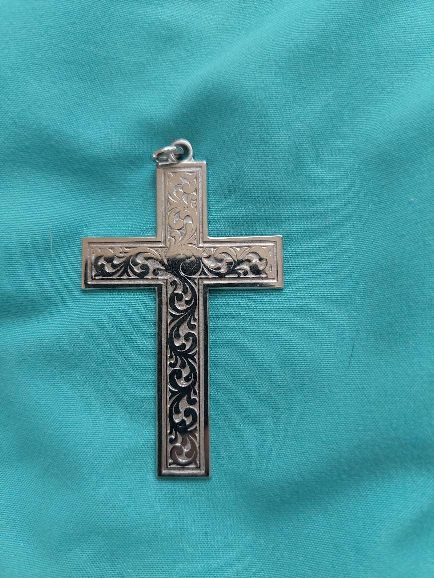Large sterling silver church of latter day saints 1960s vintage cross, a great Mormon collectible piece, 10g sterling silver