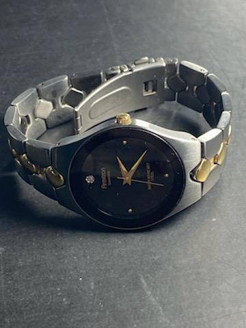 Vintage stainless steel, Armitron men's beautiful wrist watch, gunmetal steel gifts for him