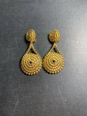 Vintage large gold tone clip on earrings,  beautiful one of a kind, chandelier hoops, gifts for her