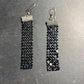 Vintage black beaded women's silvertone earrings,  elegant and simple fashion jewelry