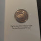 Vintage Jewish happy hannakuah card, with large bronze medallion for celebration of the holidays,  coin collecting