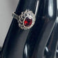 Red garnett,  sterling silver stamped 925 fashion ring, chic jewelry,  gifts for her, 5 grams