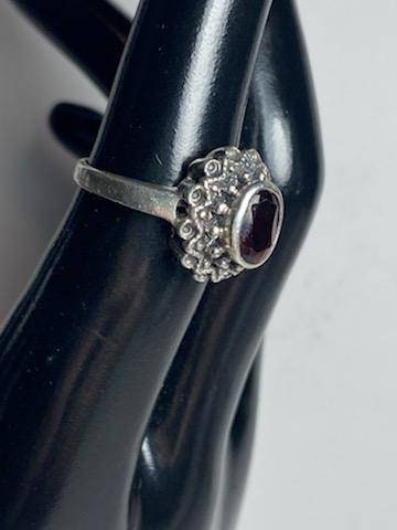 Red garnett,  sterling silver stamped 925 fashion ring, chic jewelry,  gifts for her, 5 grams