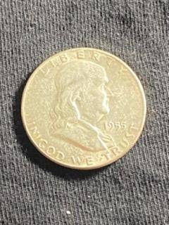 1955 silver Franklin half dollar, key date bugs bunny variety, us coins