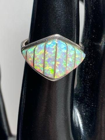Vintage sterling silver gorgeous opal fashion ring, size 7.5 free shipping, vintage gifts for her
