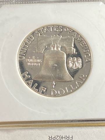 1962 Ben Franklin silver half dollar,  proof graded coin proof66 cameo designated,  graded by pci