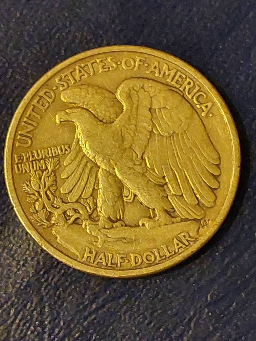 1940s  walking liberty silver half dollar coin, nicer circulated coin, random from my collection, old American coins