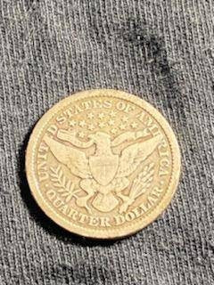 1899 barber silver quarter,  nice very good details coin, 1800s us coin collecting