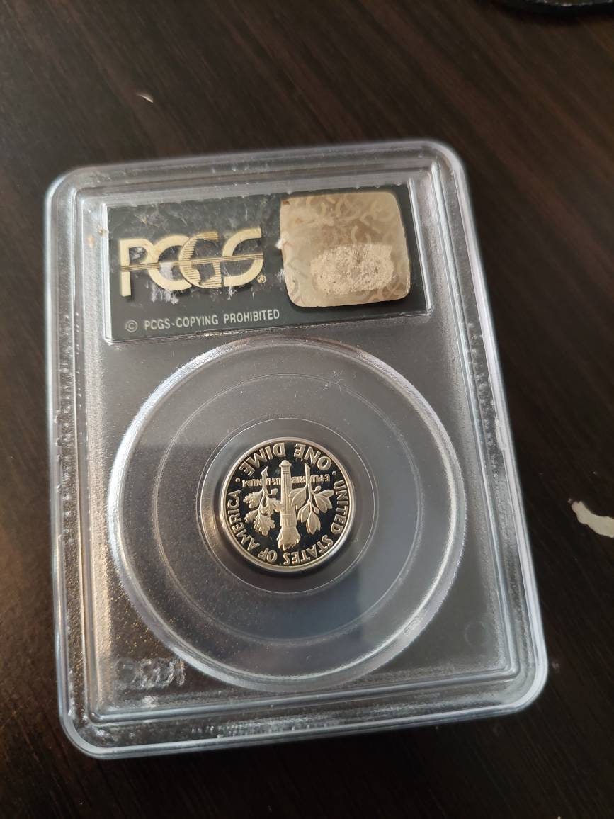 1963 silver Roosevelt dime, graded proof 67 cameo by pcgs in old green holder, us coin collecting