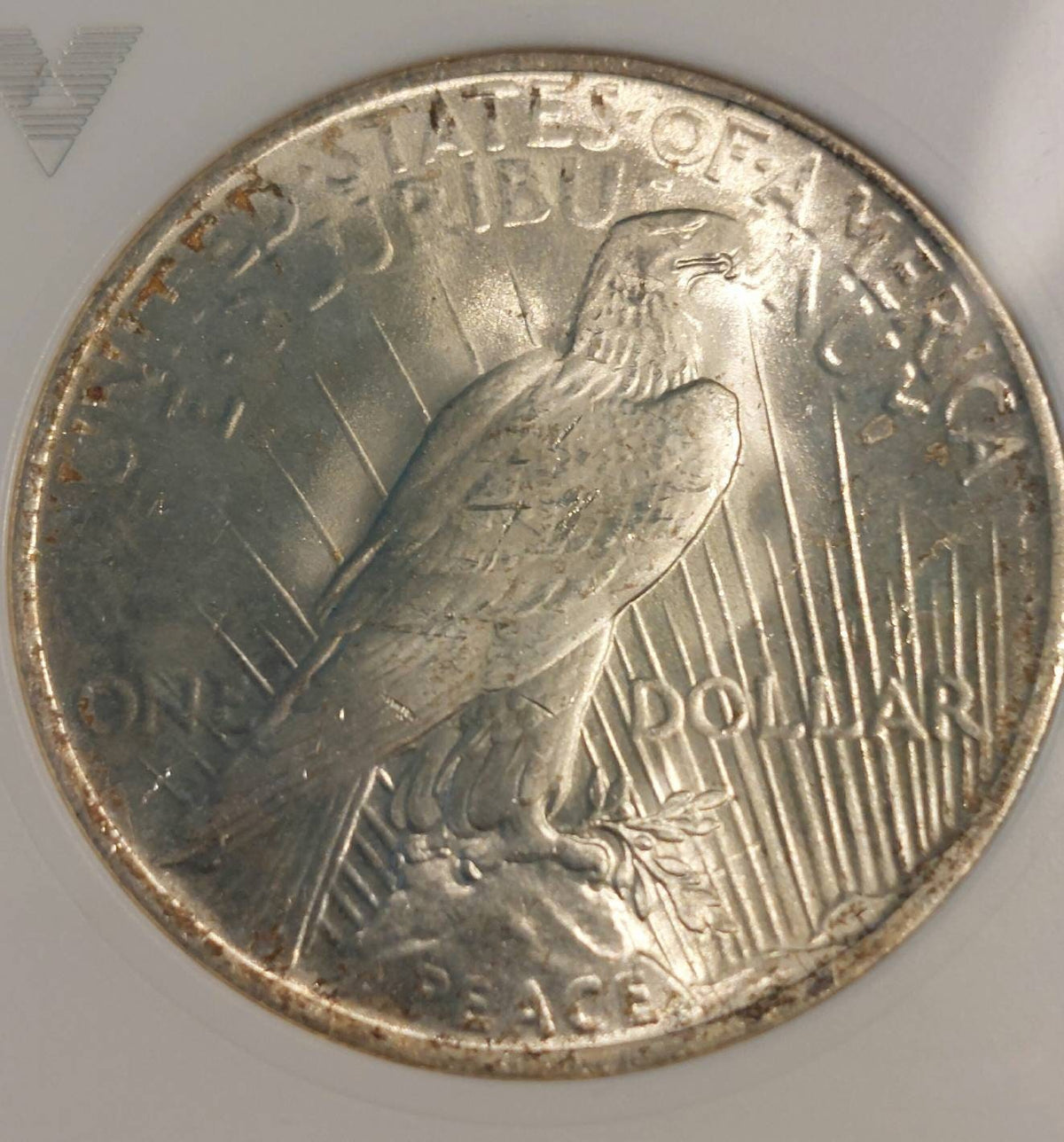 1923 silver peace dollar, graded ms64 brilliant uncirculated,  in old anacs soapbox holder,  coin collecting, free shipping