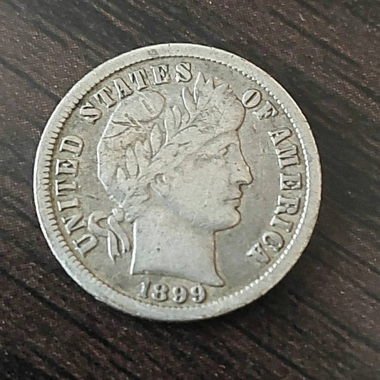 1899o barber silver dime, Scarce new orleans mint in choice very fine condition. Rare this nice, us coins