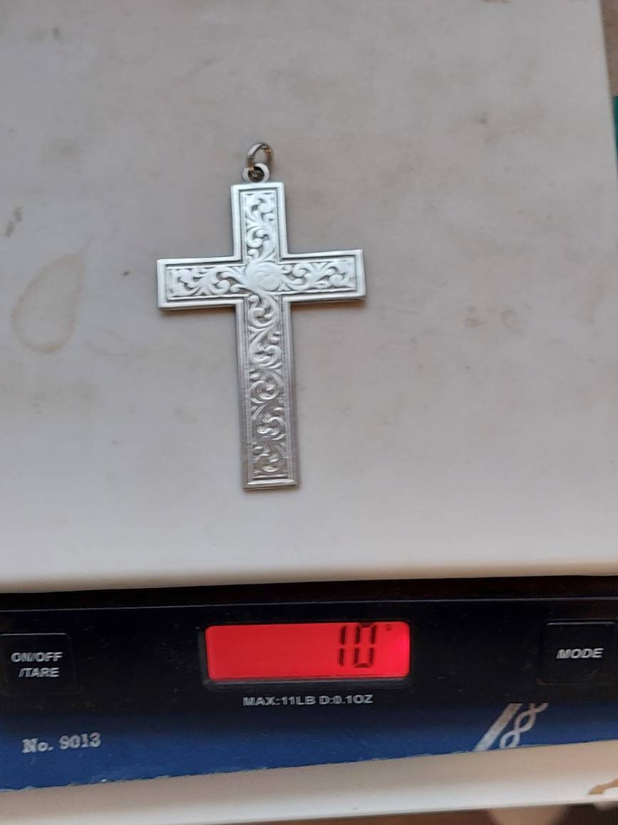Large sterling silver church of latter day saints 1960s vintage cross, a great Mormon collectible piece, 10g sterling silver
