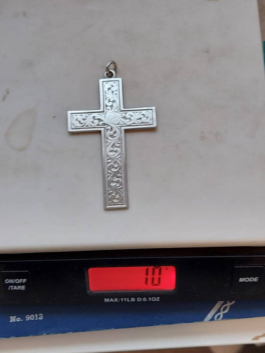 Large sterling silver church of latter day saints 1960s vintage cross, a great Mormon collectible piece, 10g sterling silver