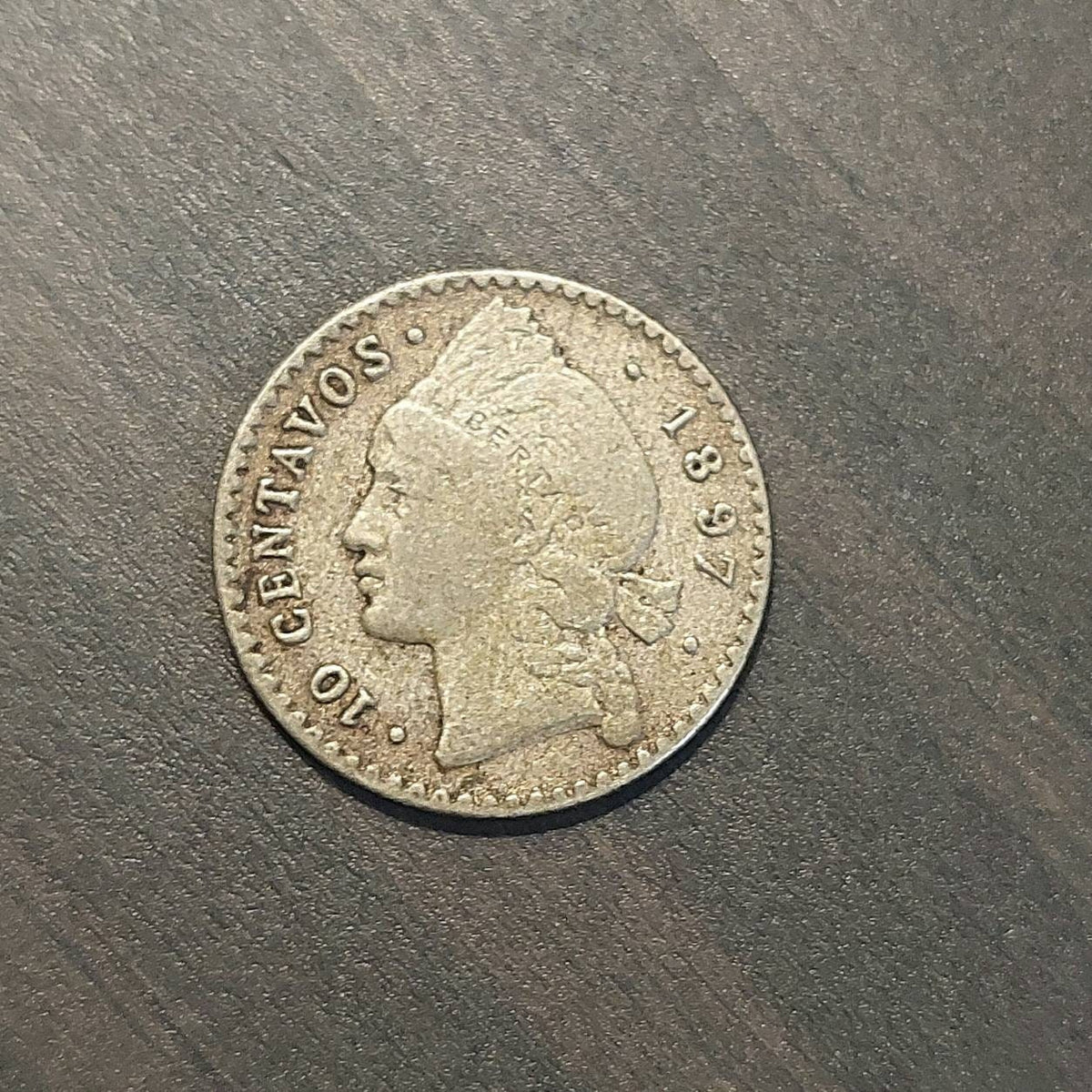 1897 Dominican republic, silver ten centavos, one year type coin collecting
