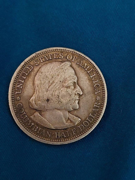 1893 columbian silver commemorative half dollar, 90 percent silver from the Chicago worlds fair, us coin collecting