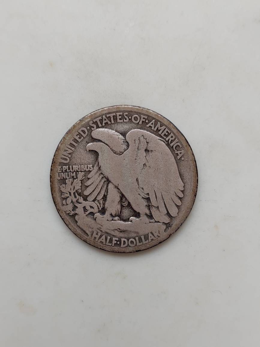 1917d walking liberty silver half dollar, semi key date very good coin 90 percent silver. Ships free!, us coin
