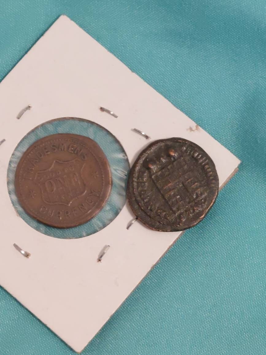1863 civil war token and 200ad copper Roman ancient coin, two coins one price! Ships free, us coin collecting, gifts for him