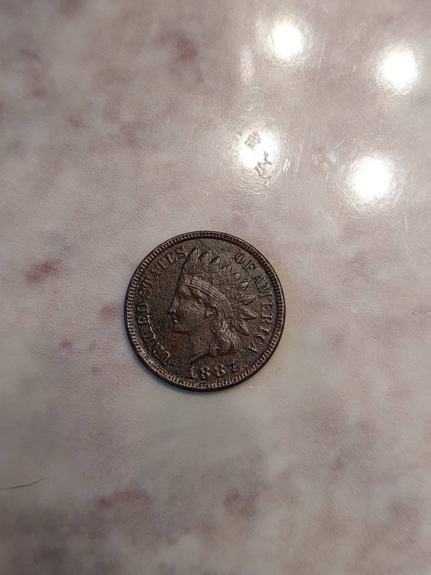 1887 indian head penny, very fine/ extra fine condition coin, full liberty,  us coin collecting