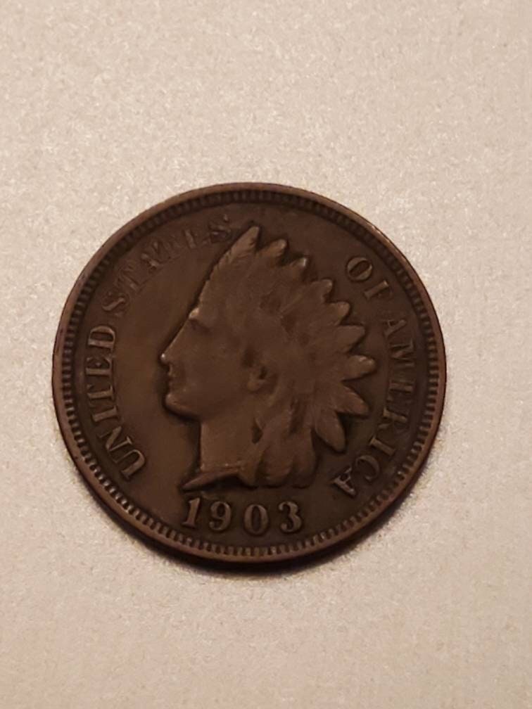 Five  1900s Indian head penny vg or better copper coin, antique us currency, gifts for him, coin collecting