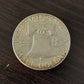 Ben Franklin half dollar coin, 1948d denver mint coin,  first year of issue, high grade and toned